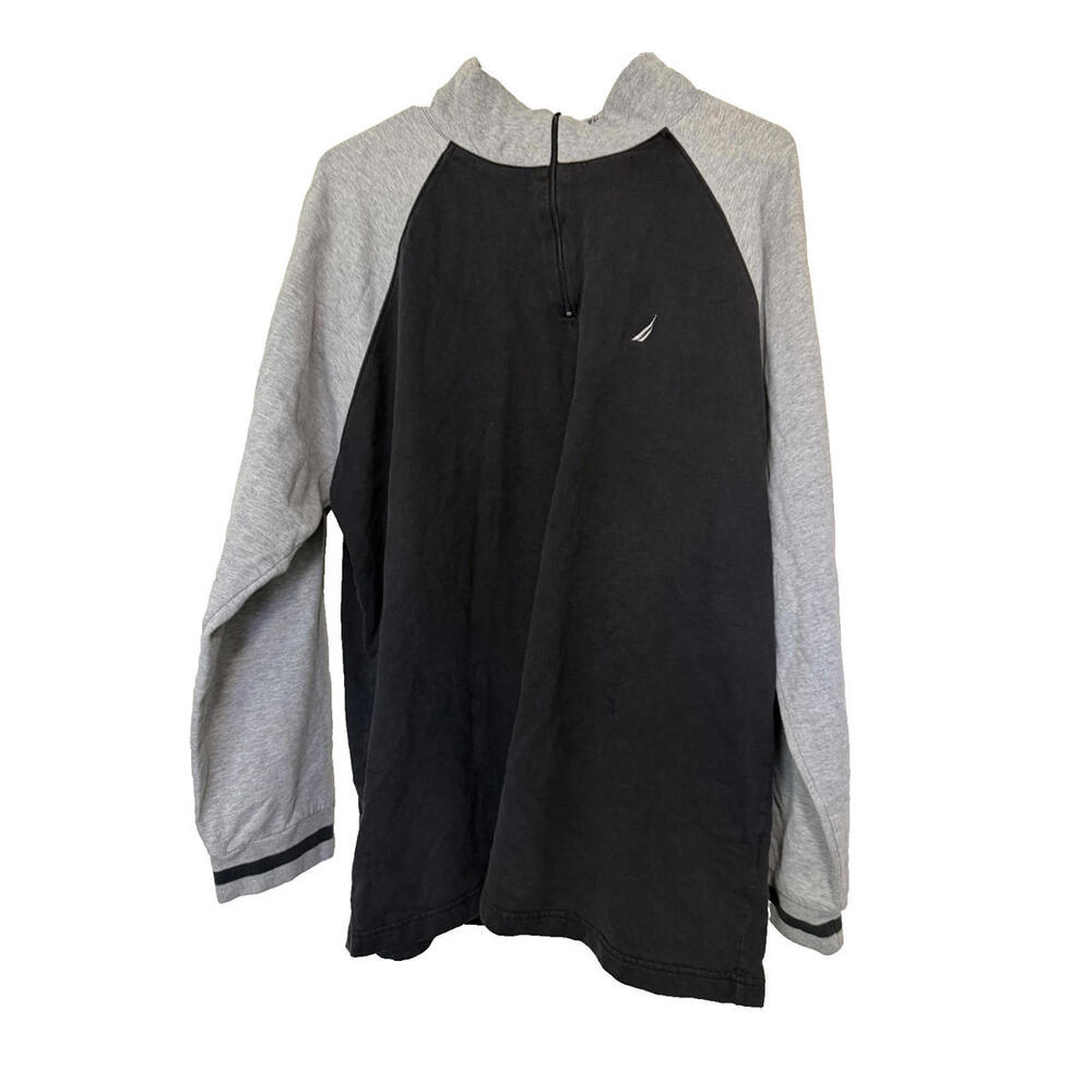 Nautica Black Quarter Zip Pullover Jacket Mens XL